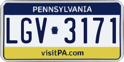 PA license plate LGV3171