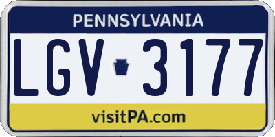 PA license plate LGV3177