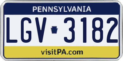 PA license plate LGV3182