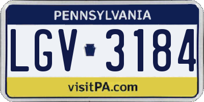 PA license plate LGV3184