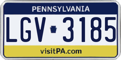 PA license plate LGV3185
