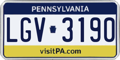 PA license plate LGV3190