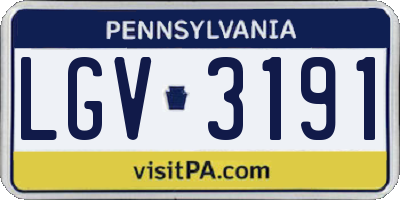PA license plate LGV3191