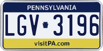 PA license plate LGV3196