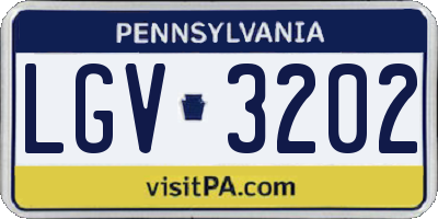 PA license plate LGV3202