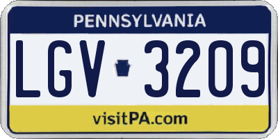 PA license plate LGV3209