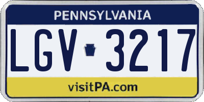 PA license plate LGV3217