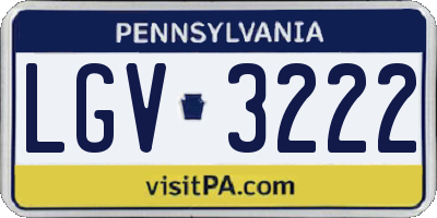 PA license plate LGV3222