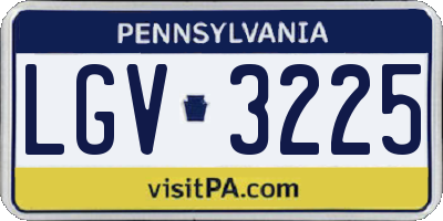 PA license plate LGV3225