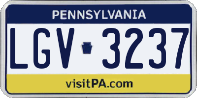 PA license plate LGV3237