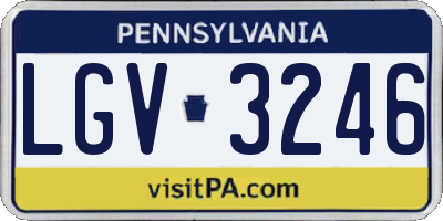 PA license plate LGV3246