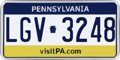 PA license plate LGV3248