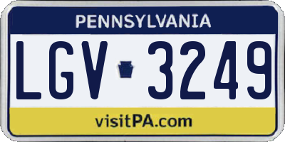 PA license plate LGV3249