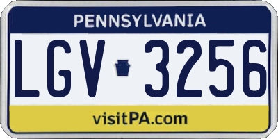 PA license plate LGV3256