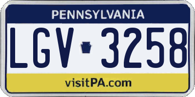 PA license plate LGV3258