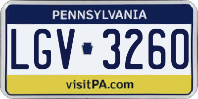 PA license plate LGV3260