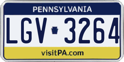 PA license plate LGV3264