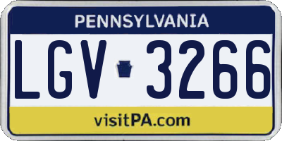 PA license plate LGV3266
