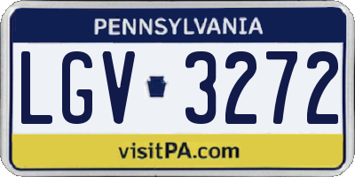 PA license plate LGV3272