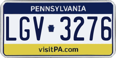 PA license plate LGV3276