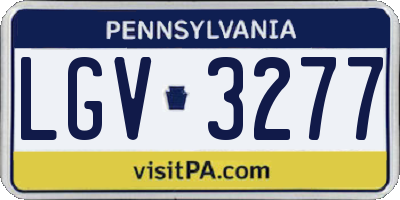 PA license plate LGV3277