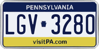 PA license plate LGV3280