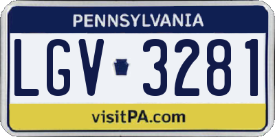 PA license plate LGV3281