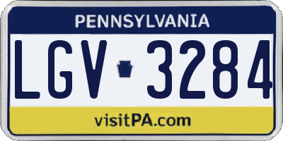 PA license plate LGV3284