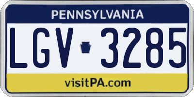 PA license plate LGV3285