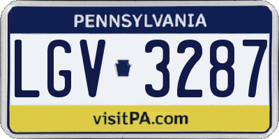 PA license plate LGV3287