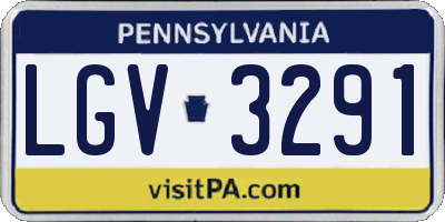 PA license plate LGV3291