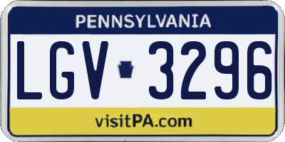 PA license plate LGV3296