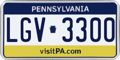 PA license plate LGV3300