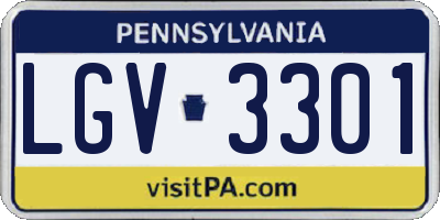 PA license plate LGV3301