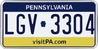 PA license plate LGV3304