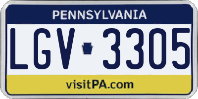 PA license plate LGV3305