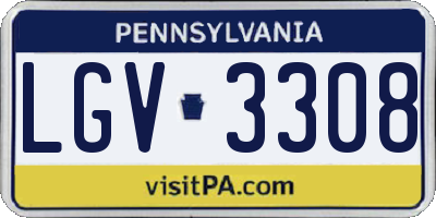 PA license plate LGV3308