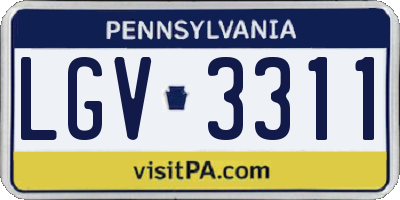 PA license plate LGV3311