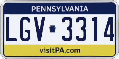 PA license plate LGV3314