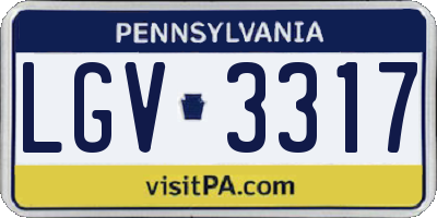 PA license plate LGV3317
