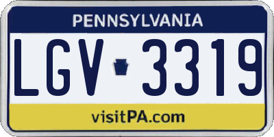 PA license plate LGV3319