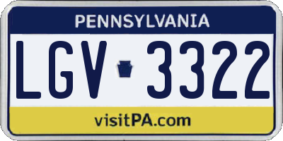 PA license plate LGV3322