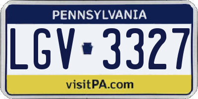 PA license plate LGV3327