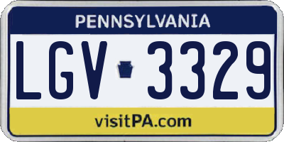 PA license plate LGV3329