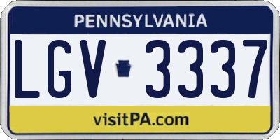 PA license plate LGV3337