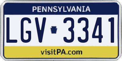 PA license plate LGV3341