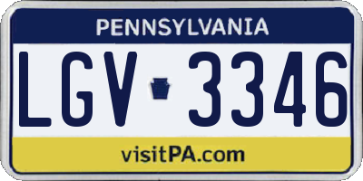 PA license plate LGV3346