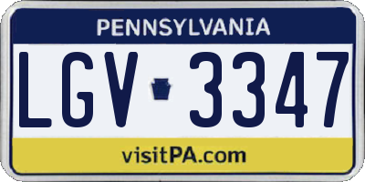 PA license plate LGV3347