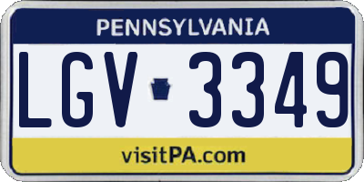 PA license plate LGV3349