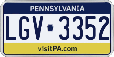 PA license plate LGV3352